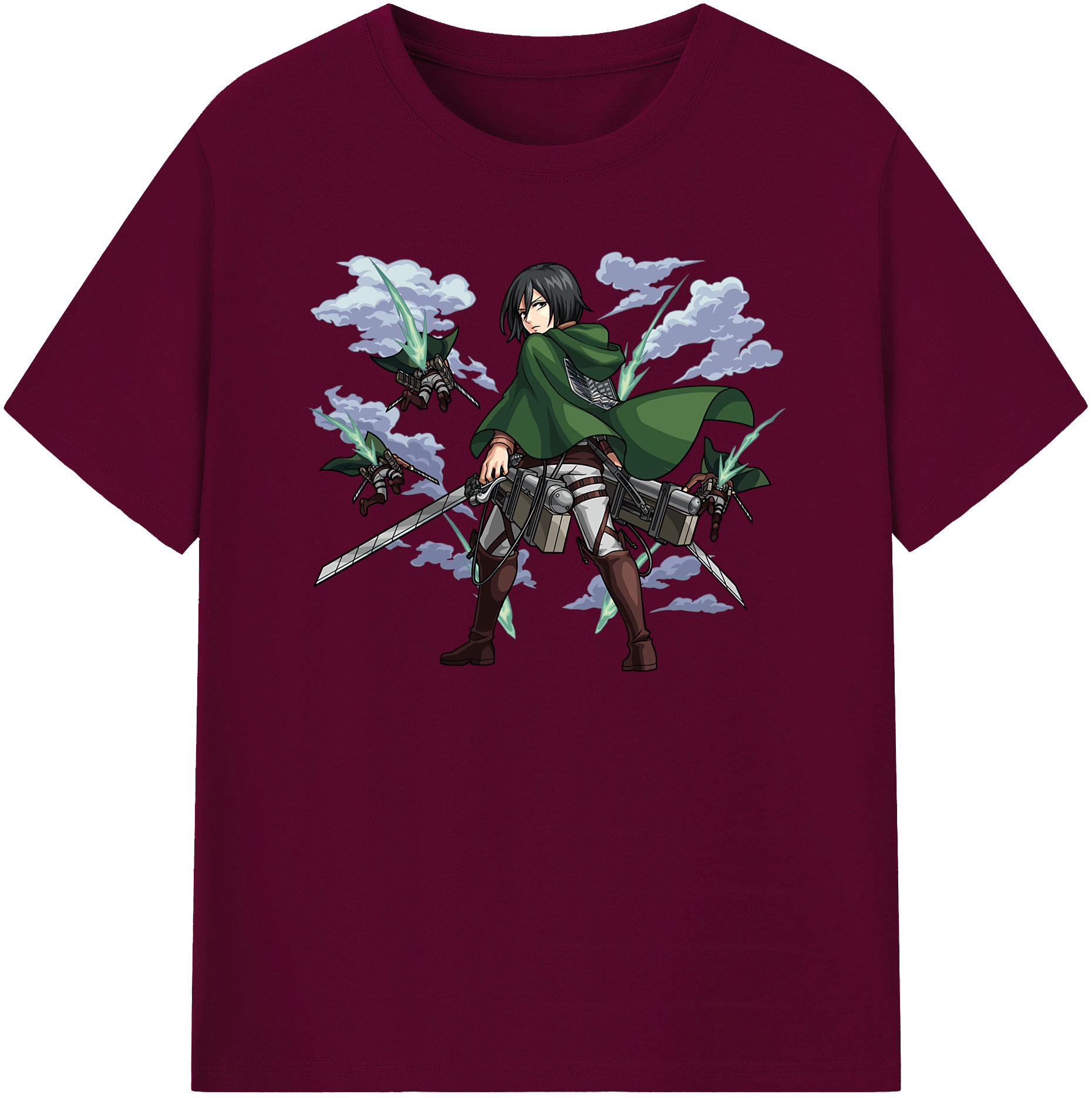 （画像用） 進撃の巨人 ミカサ·アッカーマン Attack on Titan Mikasa Ackerman レディースカジュアルプリントTシャツ（綿100％）